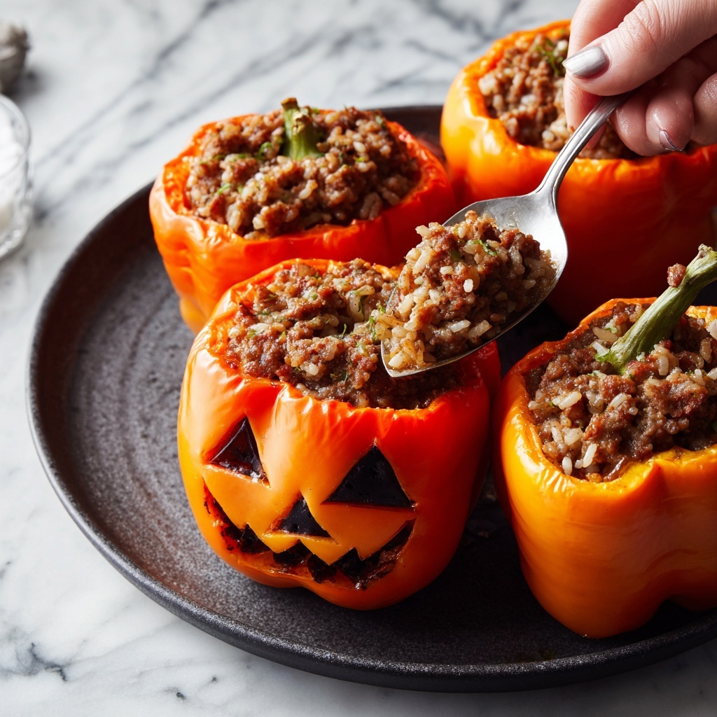 Jack-O'-Lantern Stuffed Peppers Recipe - Recipe Image