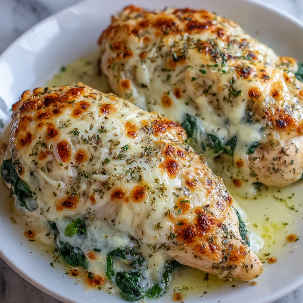 Cheesy Spinach Stuffed Chicken Breasts Recipe - Recipe Image