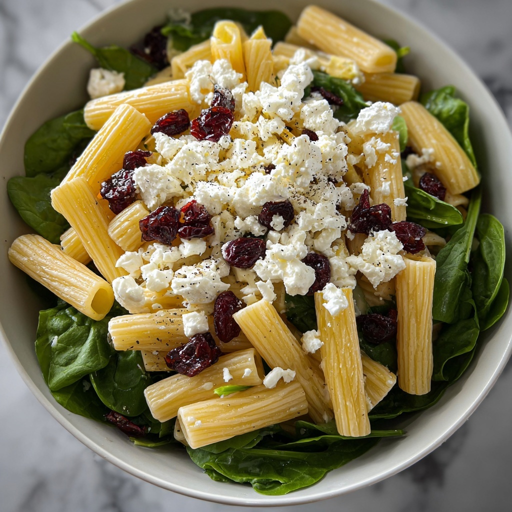 Feta & Cranberry Rigatoni Salad with Lemon Vinaigrette Recipe - Recipe Image