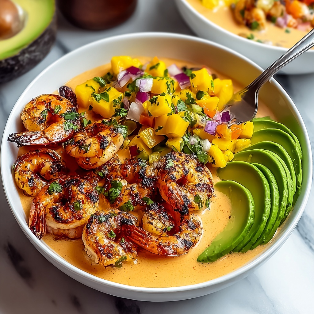 Delightful Shrimp and Avocado Bowls with Mango Salsa Recipe - Recipe Image