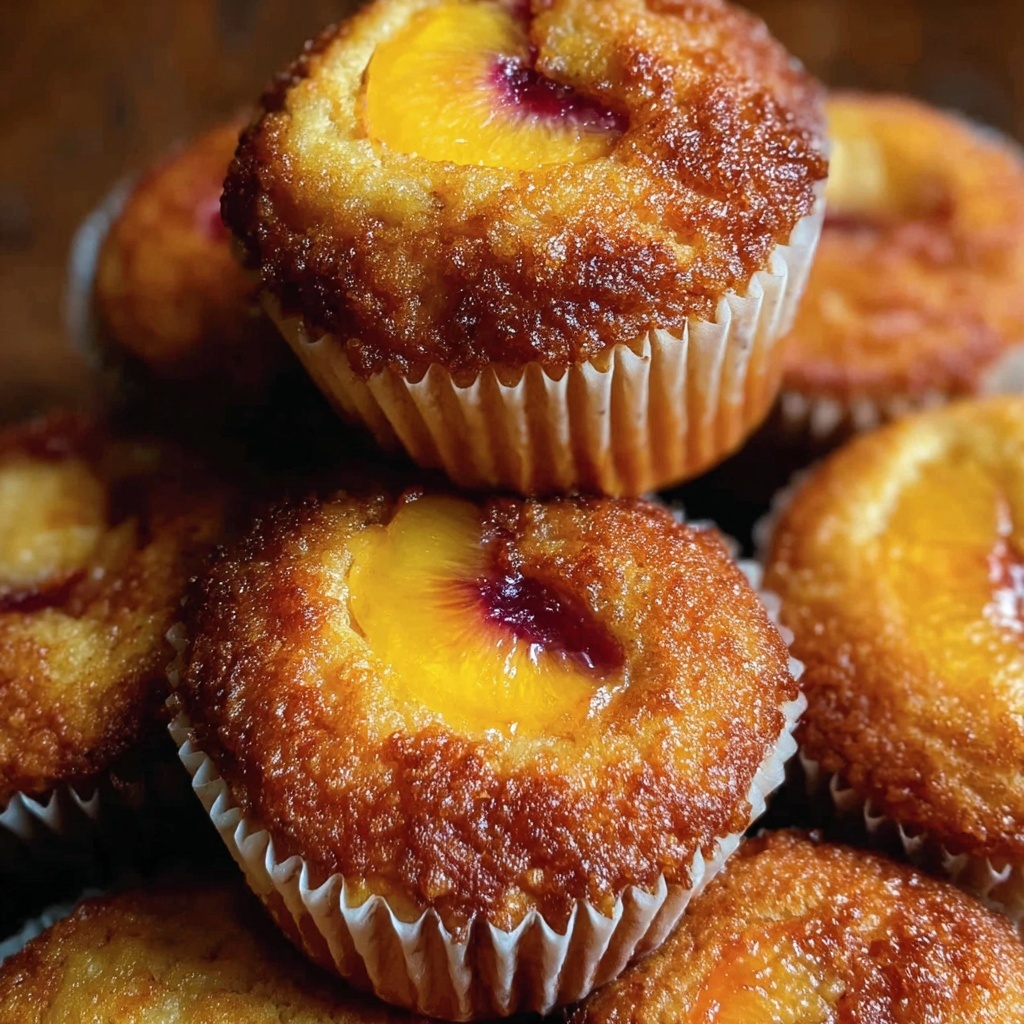 Jumbo Caramel Peach Cobbler Muffins Recipe - Recipe Image