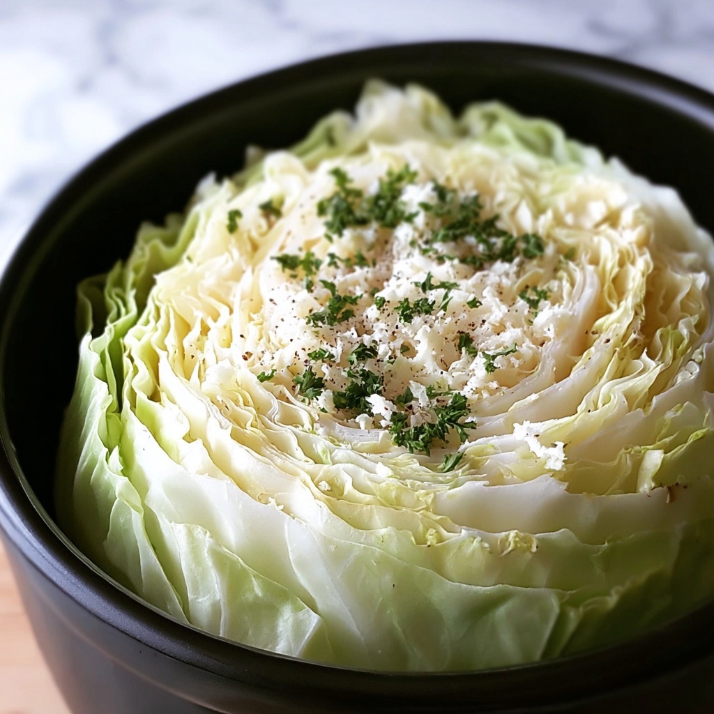 Creamy Slow Cooker Garlic Parmesan Cabbage Recipe - Recipe Image