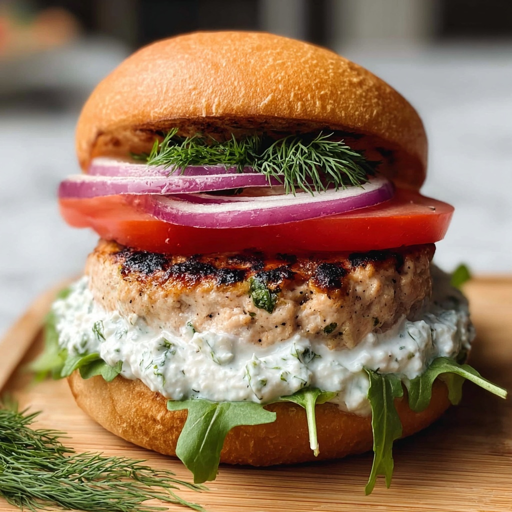Greek Turkey Burger with Tzatziki Recipe - Recipe Image