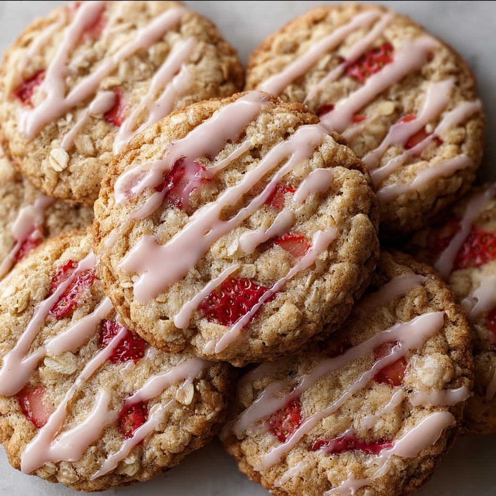 Strawberry Iced Oatmeal Cookies Recipe - Recipe Image