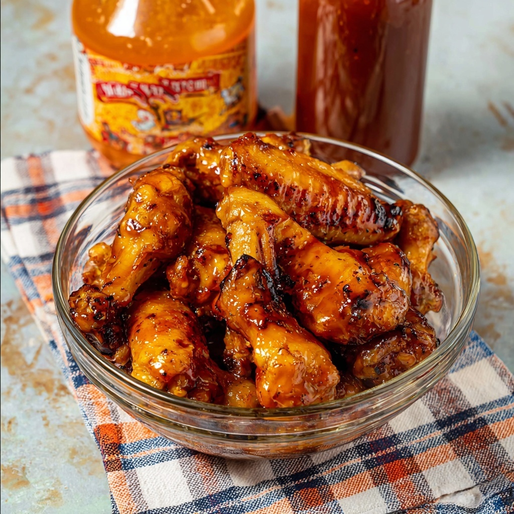 Bacon-Wrapped Chicken Wings with BBQ Hot Sauce Glaze Recipe - Recipe Image
