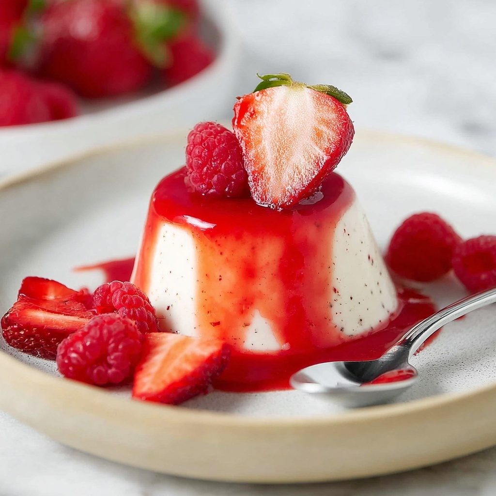 Vegan Panna Cotta with Strawberry Coulis Recipe - Recipe Image