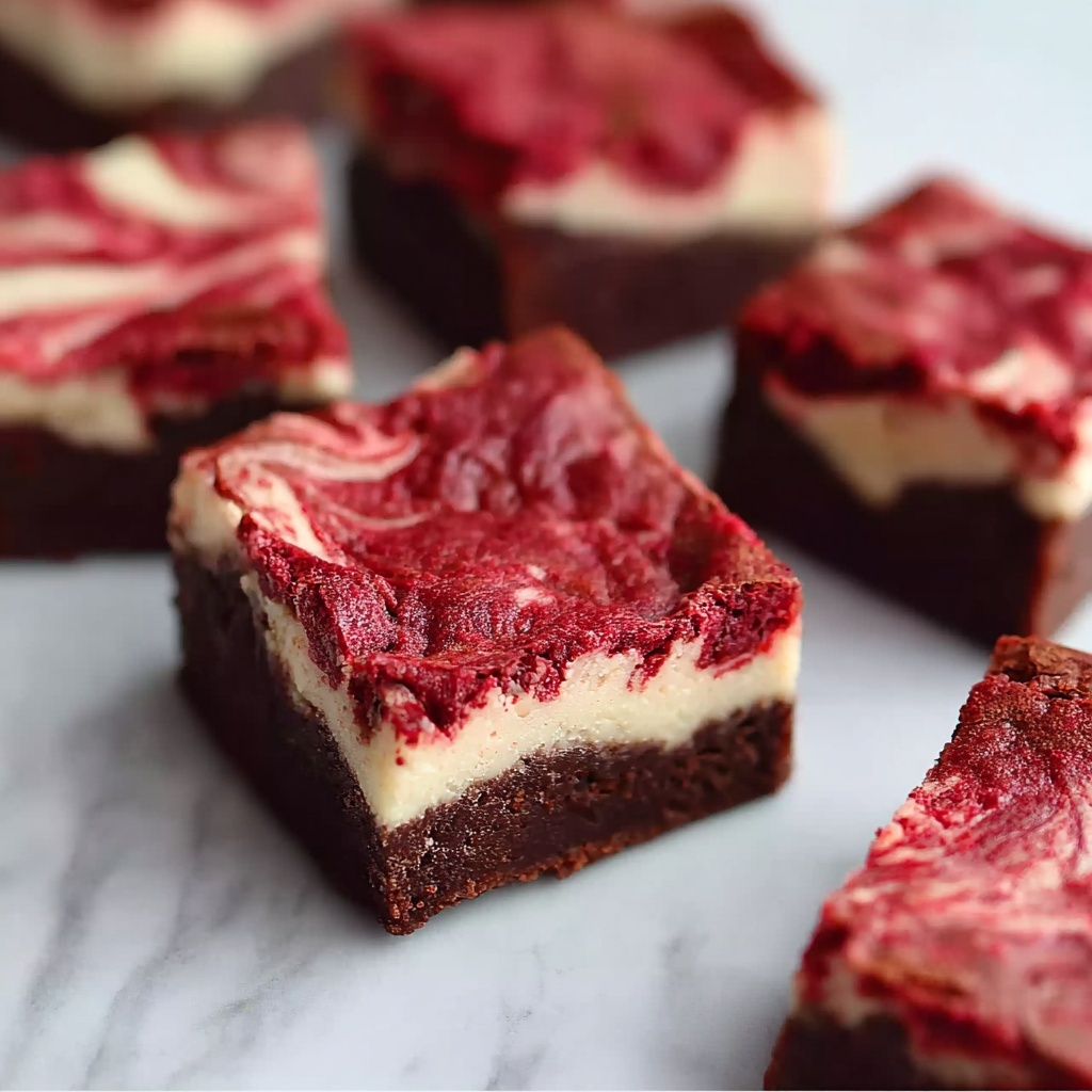 Red Velvet Cheesecake Swirl Brownies Recipe - Recipe Image