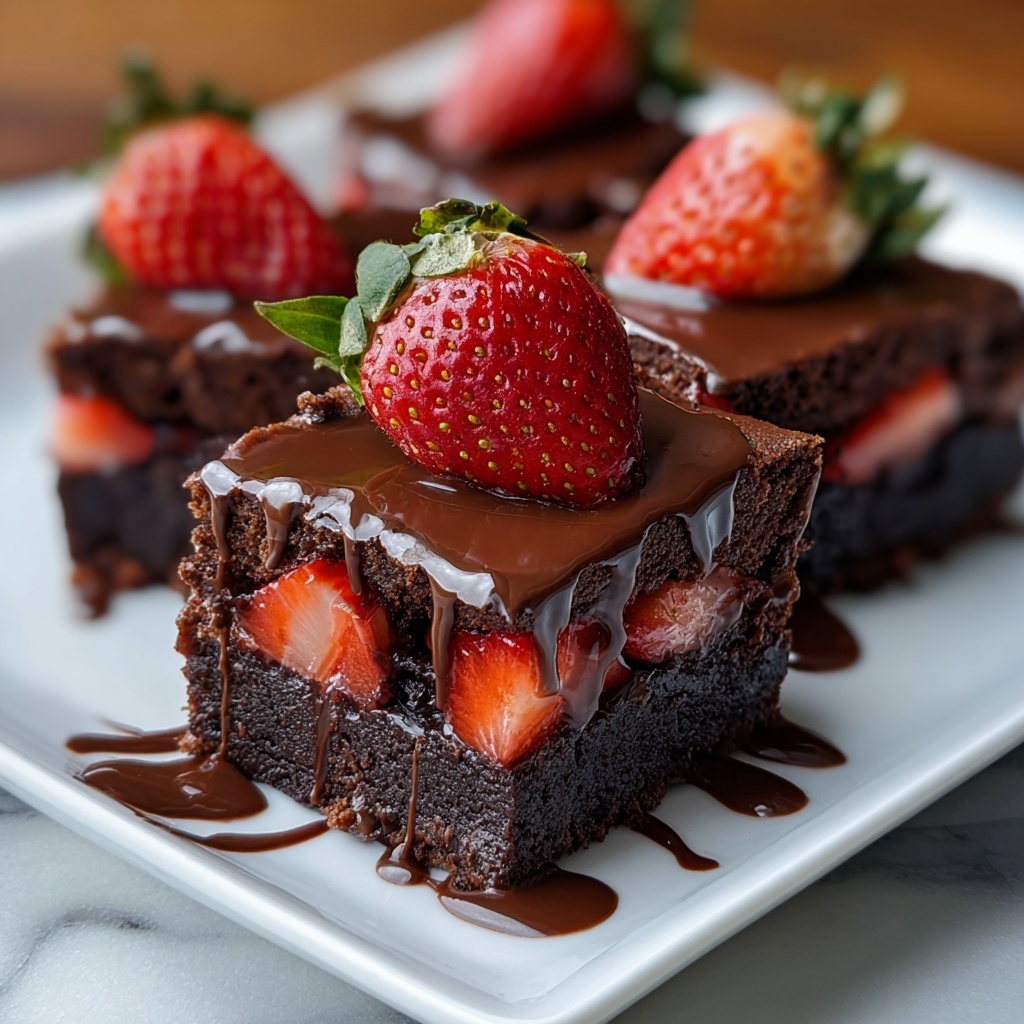 Chocolate Covered Strawberry Brownies Recipe - Recipe Image