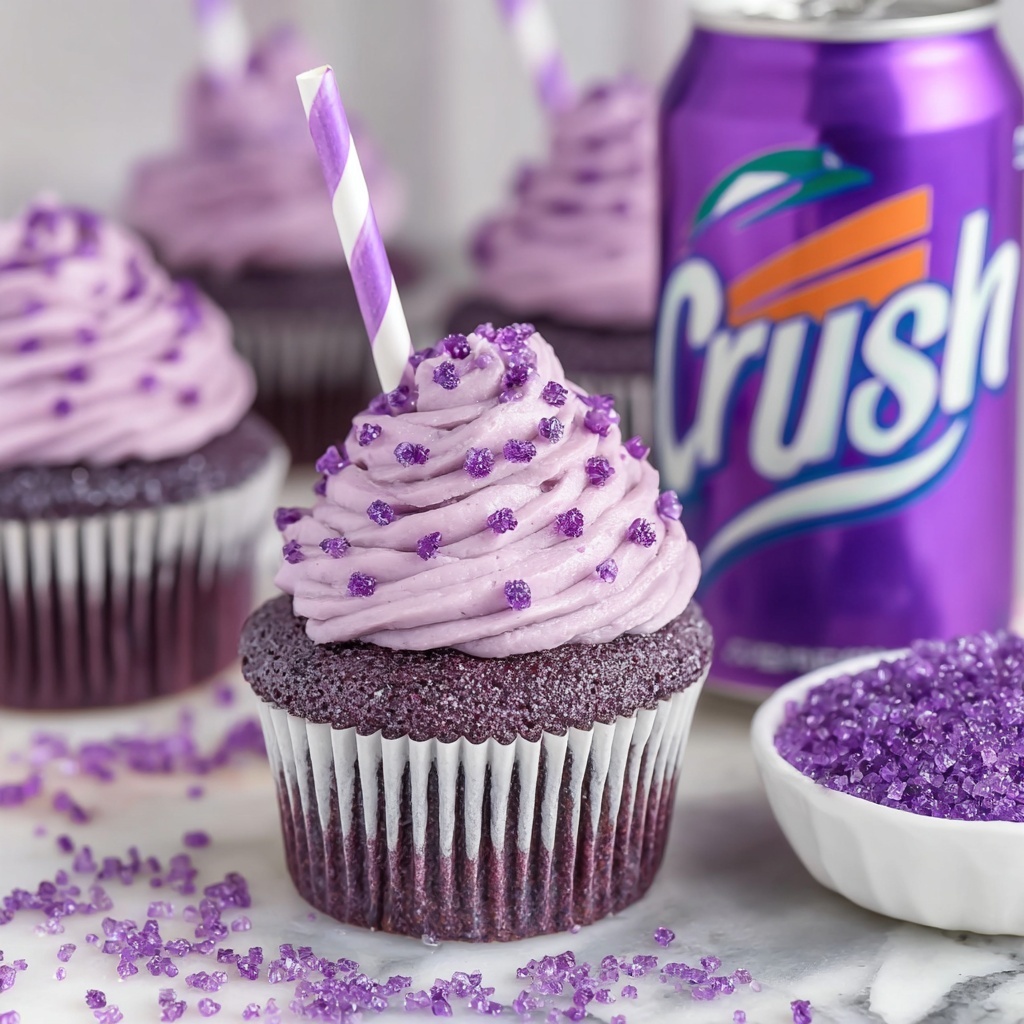 Grape Soda Cupcakes with Purple Frosting and Sparkling Sugar Recipe - Recipe Image