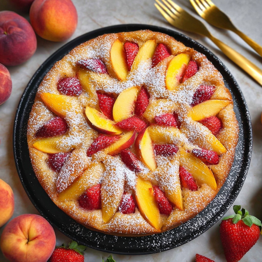 Strawberry Peach Cake Recipe - Recipe Image