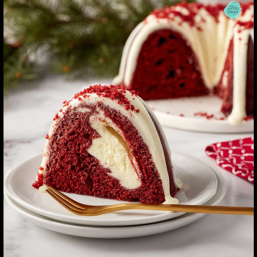 Red Velvet Cheesecake Bundt Cake Recipe - Recipe Image