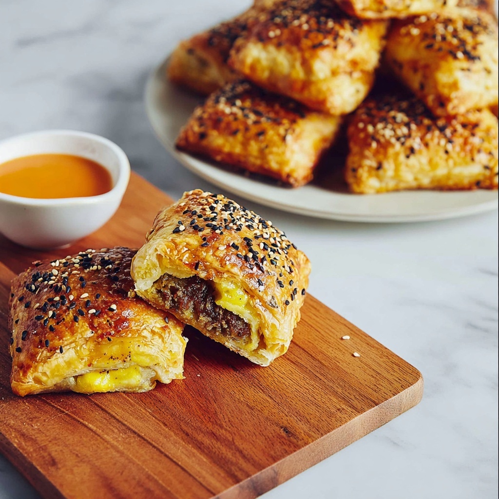 Savory Breakfast Pop Tarts with Cheesy Egg, Sausage, and Onions Recipe - Recipe Image