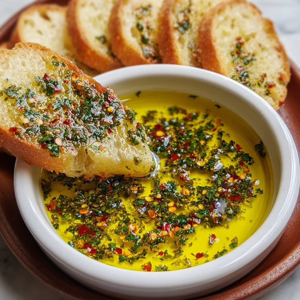Olive Oil Garlic Herb Dip with Balsamic Drizzle Recipe - Recipe Image