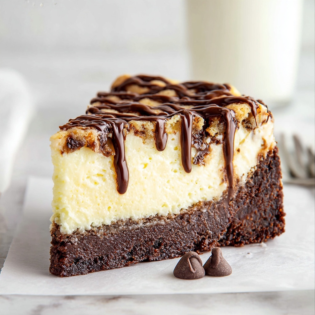 Brownie Bottom Cookie Dough Cheesecake Recipe - Recipe Image