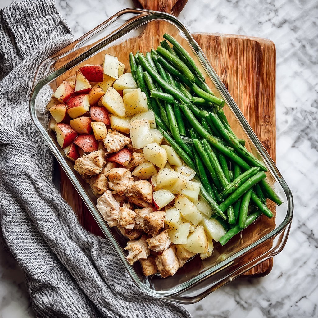 Italian Chicken with Green Beans and Potatoes Bake Recipe - Recipe Image