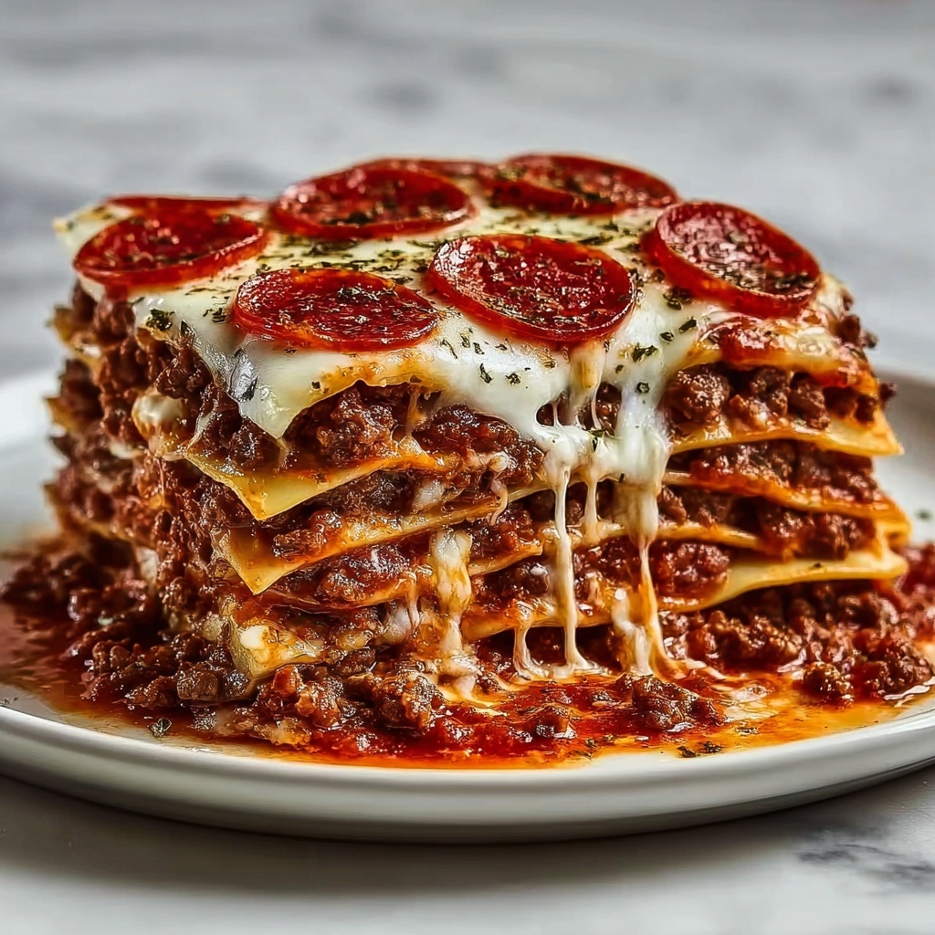 Ultimate Cheesy Pizza Burger Bake Recipe - Recipe Image