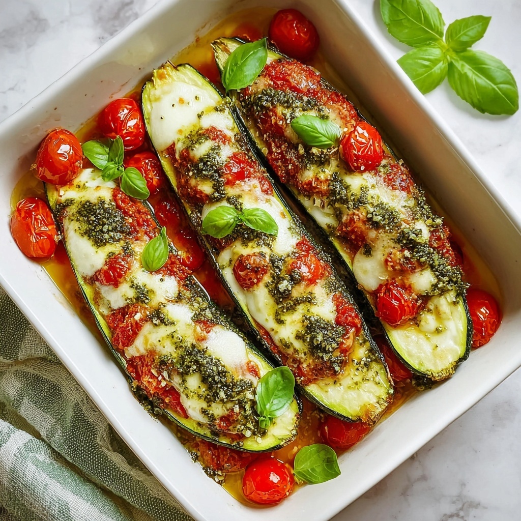 Caprese Stuffed Zucchini Boats Recipe - Recipe Image