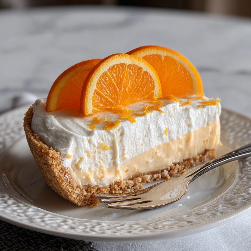 No-Bake Orange Creamsicle Cheesecake Recipe - Recipe Image
