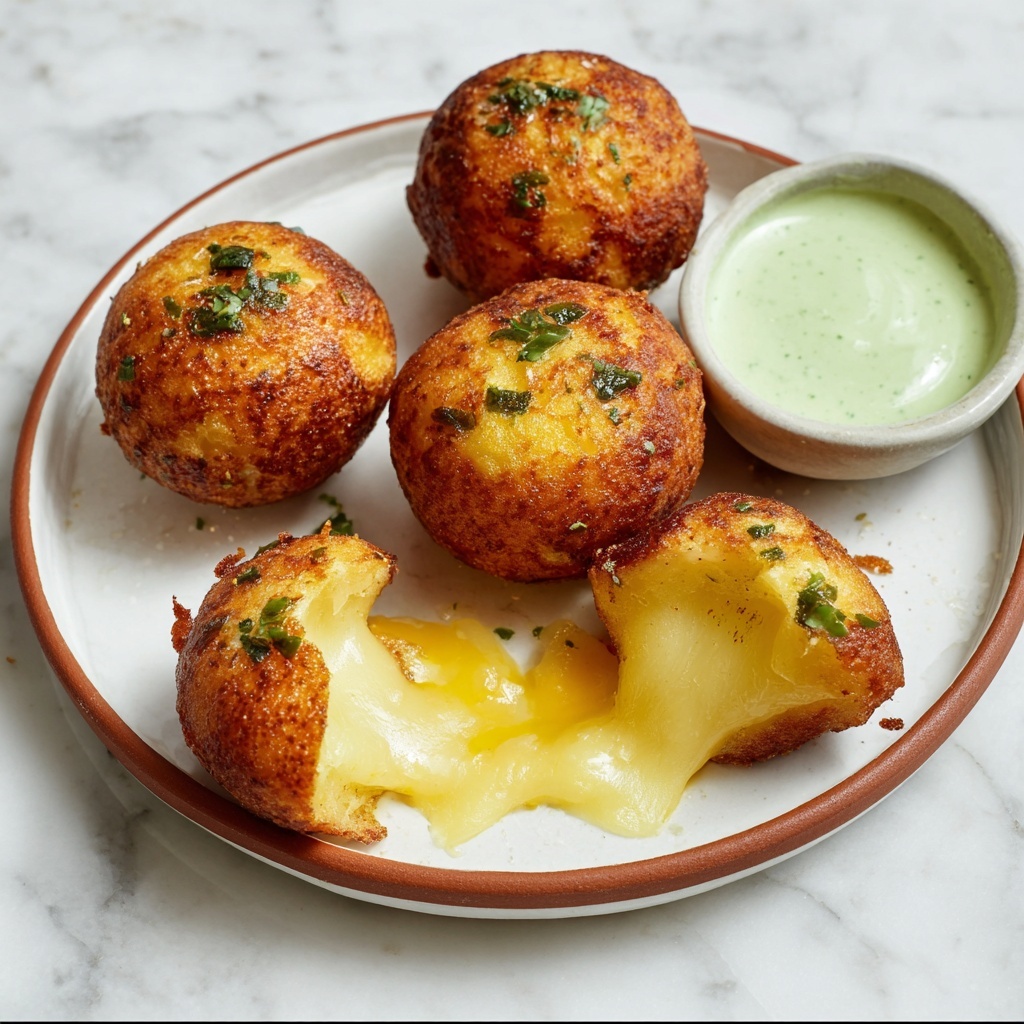 Cheesy Potato Croquettes with Hatch Chile Sauce Recipe - Recipe Image