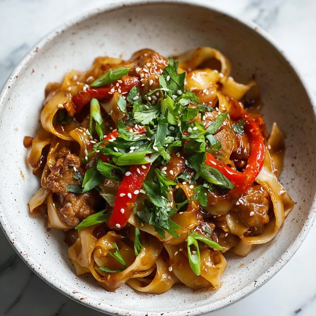 Crispy Garlic Chicken Drunken Noodles Recipe - Recipe Image