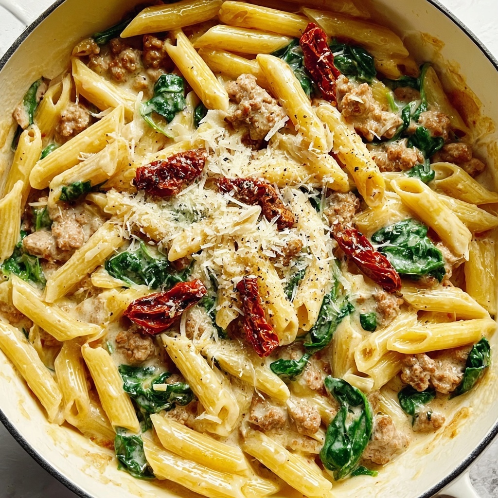 Creamy Tuscan Sausage Pasta Recipe - Recipe Image