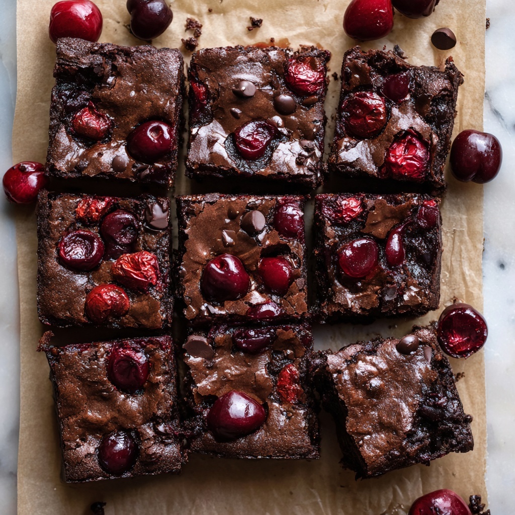 Roasted Cherry Brownies Recipe - Recipe Image