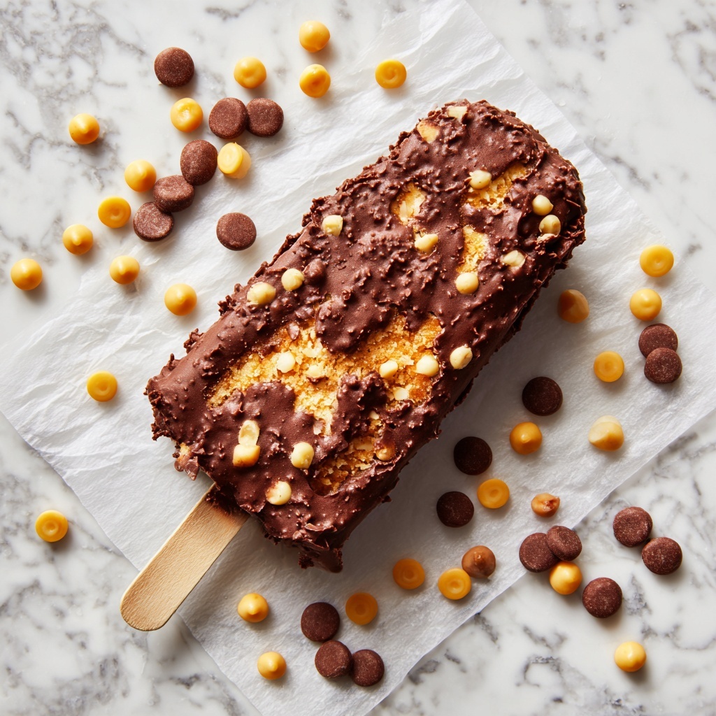 Easy Homemade Chocolate Ice Cream Bar Without Machine Recipe - Recipe Image