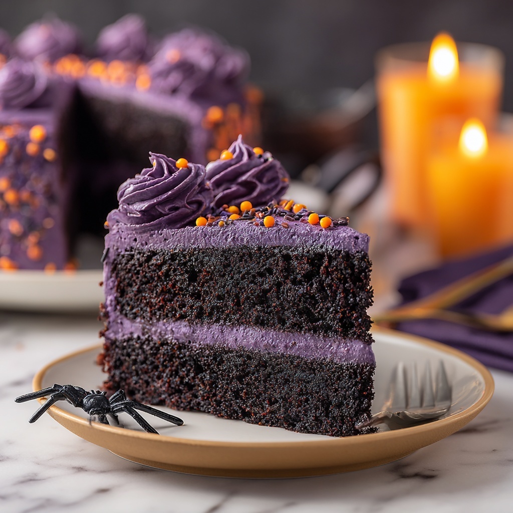 Spooky Black Velvet Halloween Cake Recipe - Recipe Image