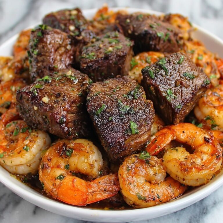 Steak Bites and Shrimp Skillet with Garlic Butter Recipe