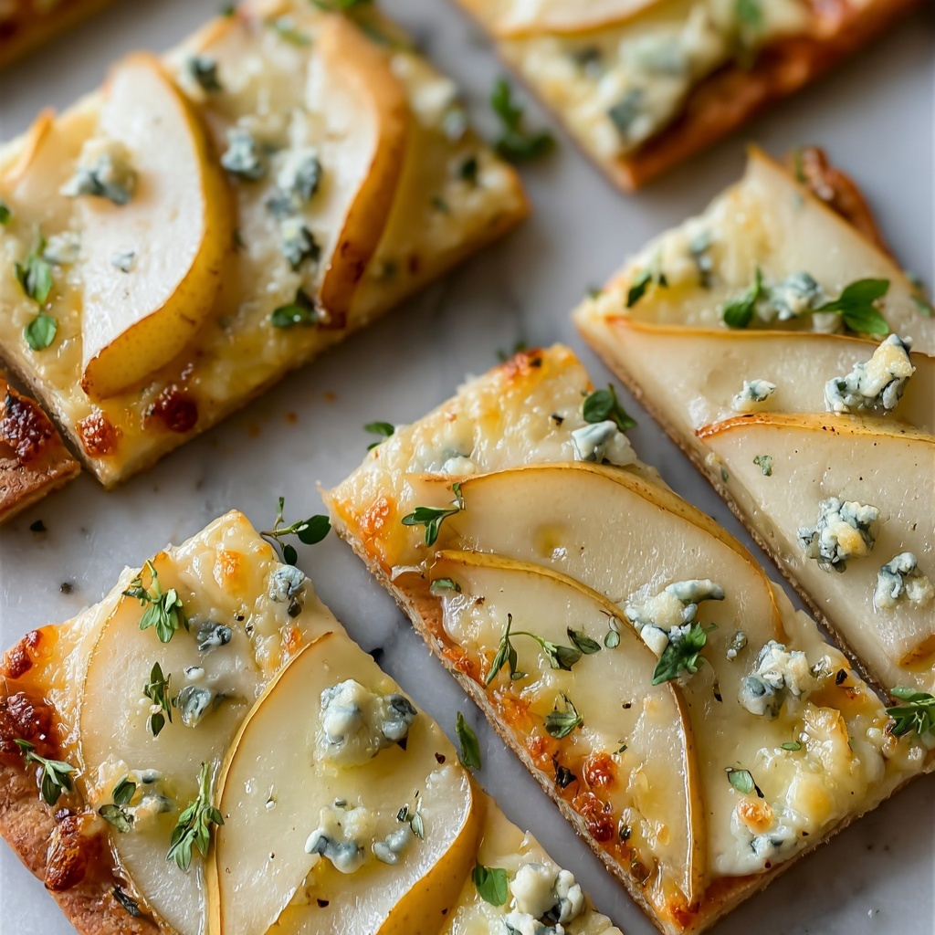 Pear and Gorgonzola Flatbread with Honey and Walnuts Recipe - Recipe Image