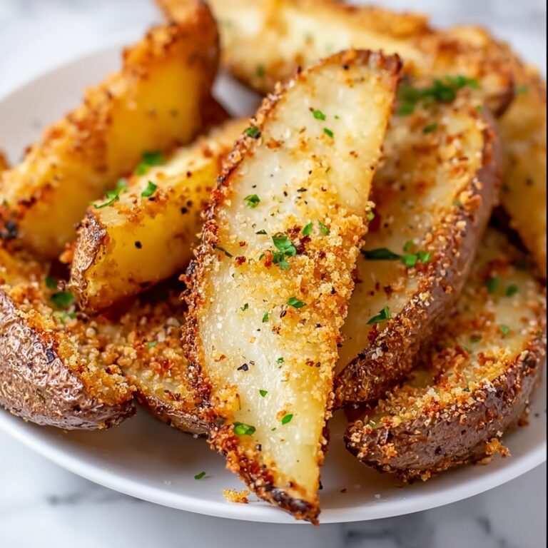 Baked Garlic Parmesan Potato Wedges Recipe