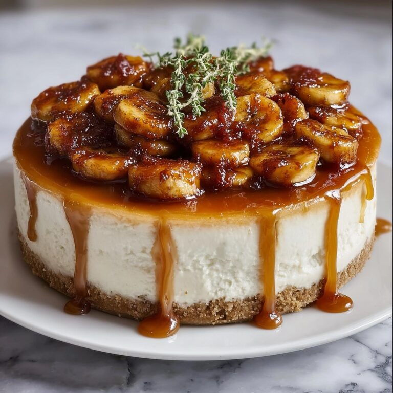 Caramelized Banana Cheesecake with Rum Glaze Recipe
