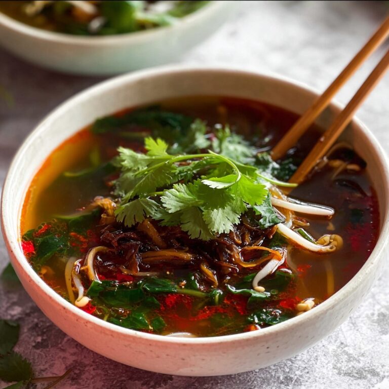 Quick Chinese Vegetable Soup with Enoki Mushrooms and Crispy Shallots Recipe