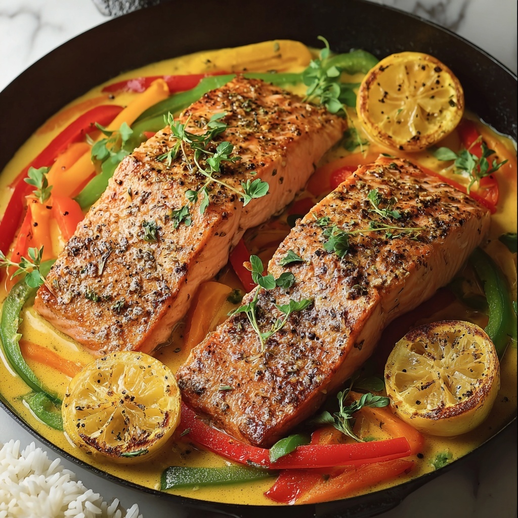Caribbean Coconut Curry Salmon Recipe - Recipe Image