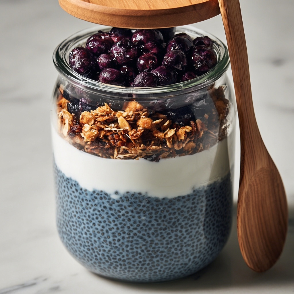 Butterfly Pea Chia Pudding Parfait Recipe - Recipe Image