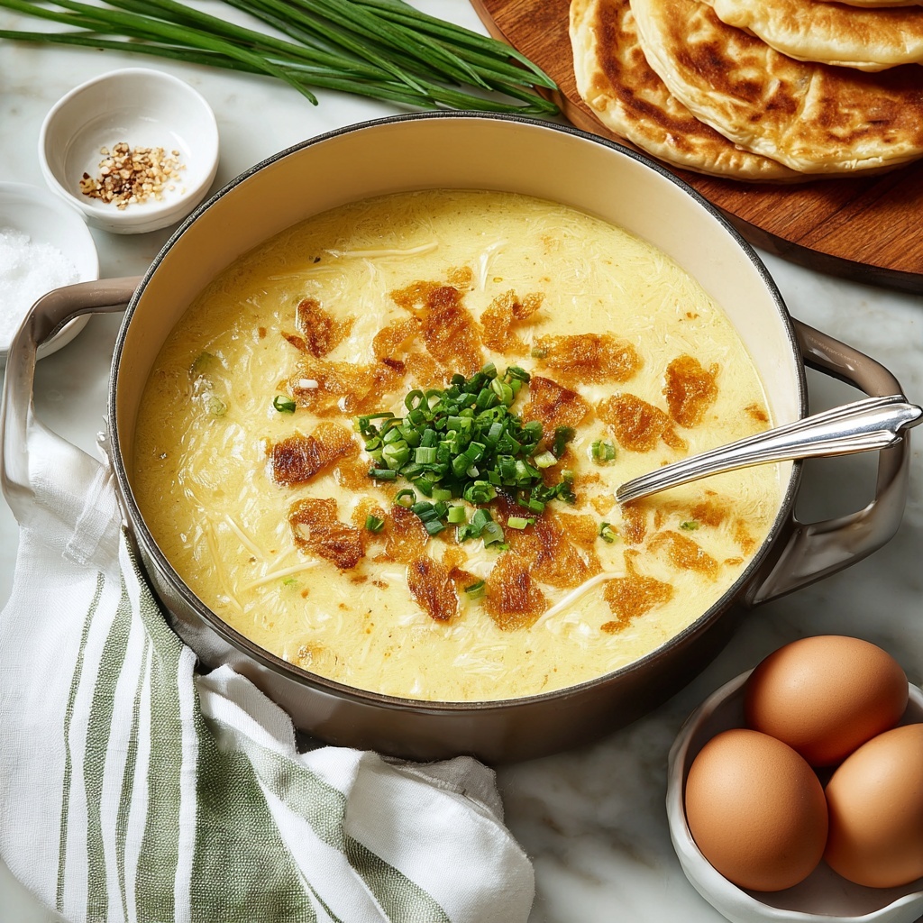 Egg Drop Soup with Crispy Wonton Strips Recipe - Recipe Image