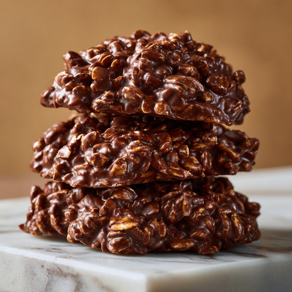 Chocolate Oatmeal No-Bake Cookies Recipe - Recipe Image