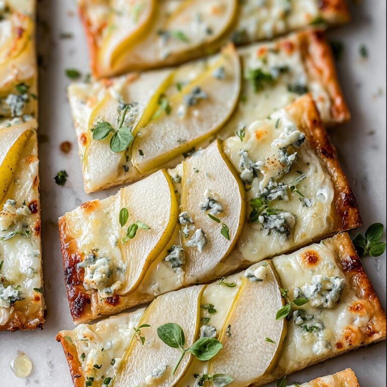 Pear and Gorgonzola Flatbread with Honey and Walnuts Recipe