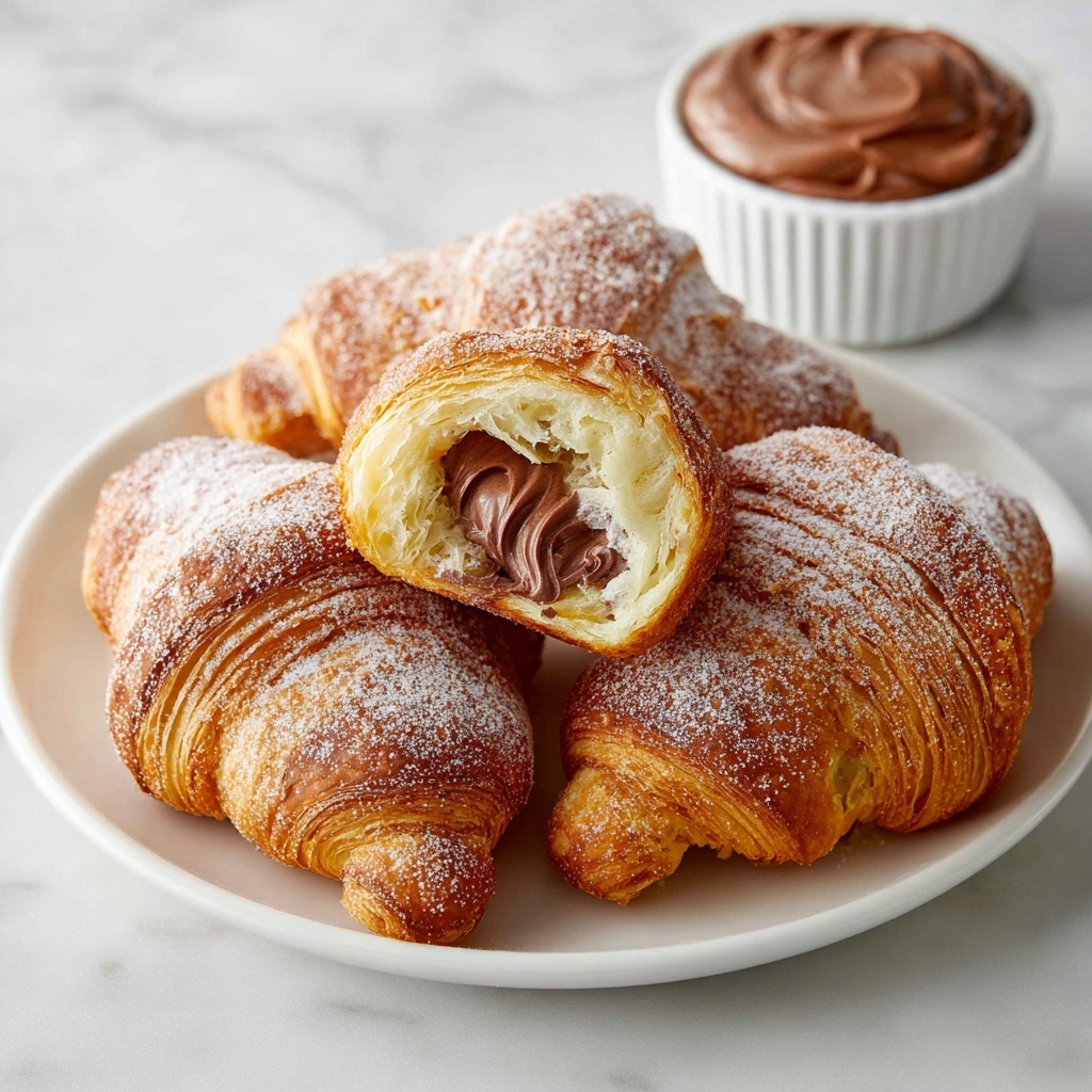 Fried Croissant Beignets with Chocolate Recipe - Recipe Image