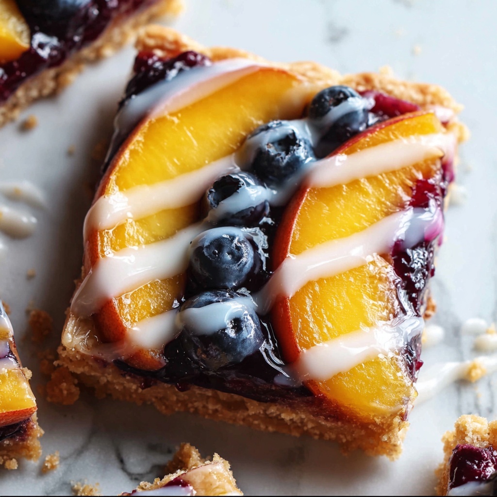 Blueberry Peach Tart with Vanilla Glaze Recipe - Recipe Image