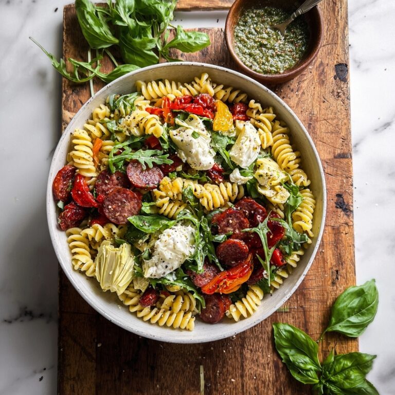 Antipasto Pasta Salad with Parmesan Herb Vinaigrette Recipe