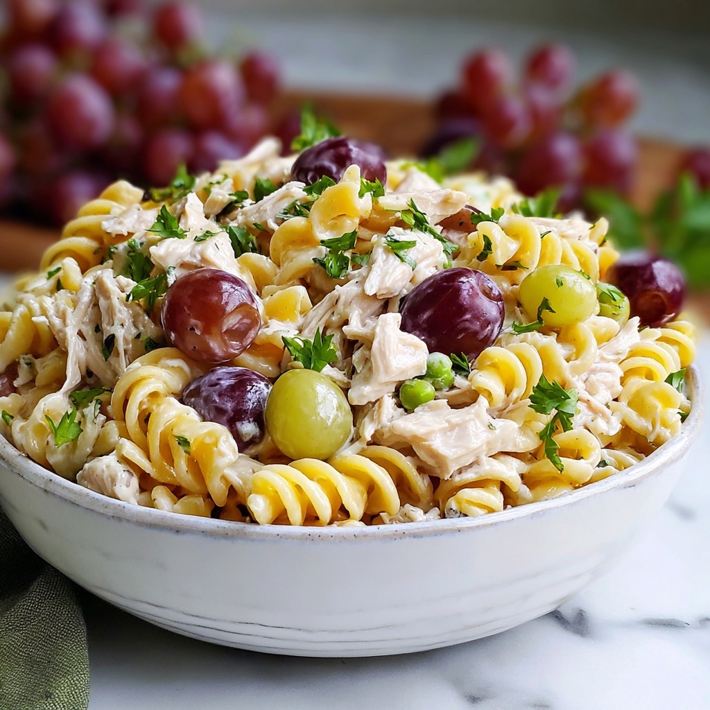 Creamy Waldorf Chicken Pasta Salad for Summer Bliss - Recipe Image