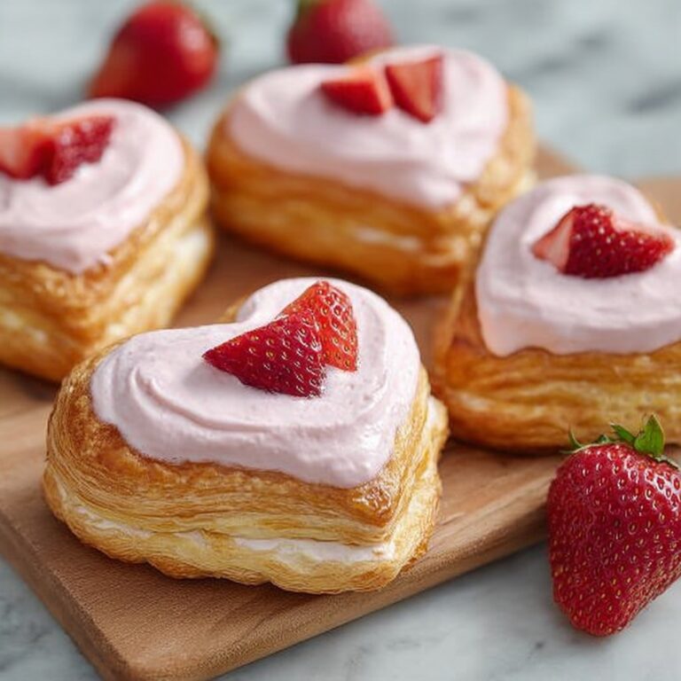 Cheese and Strawberry Heart Pastries Recipe