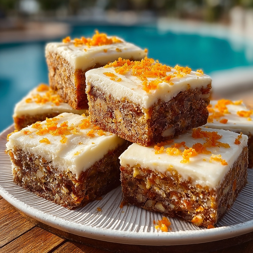 No Sugar Cottage Cheese Carrot Cake Bars Recipe - Recipe Image