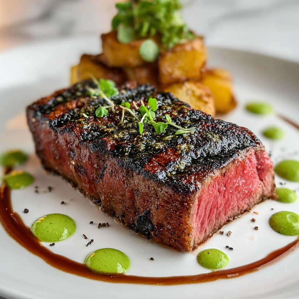 Wasabi-Crusted Seared Ribeye Recipe - Recipe Image