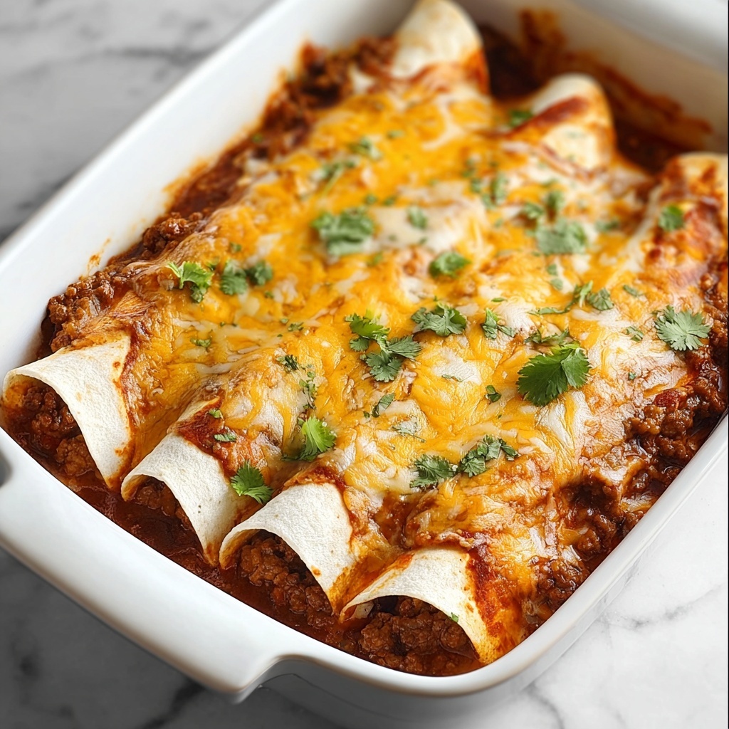 Cheesy Beef & Bean Enchiladas Recipe - Recipe Image