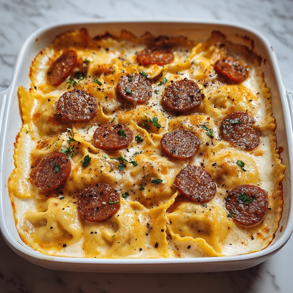 Crockpot Pierogi Casserole with Kielbasa Recipe - Recipe Image