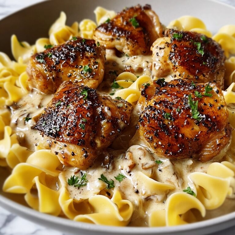 One-Pan Creamy Garlic Butter Chicken with Egg Noodles Recipe