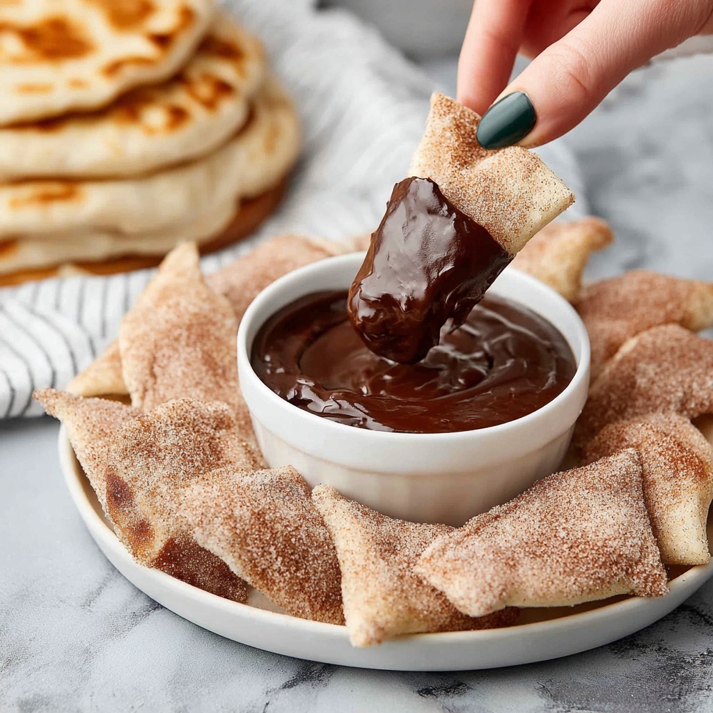 Baked Churro Chips with Chocolate Ganache Recipe - Recipe Image