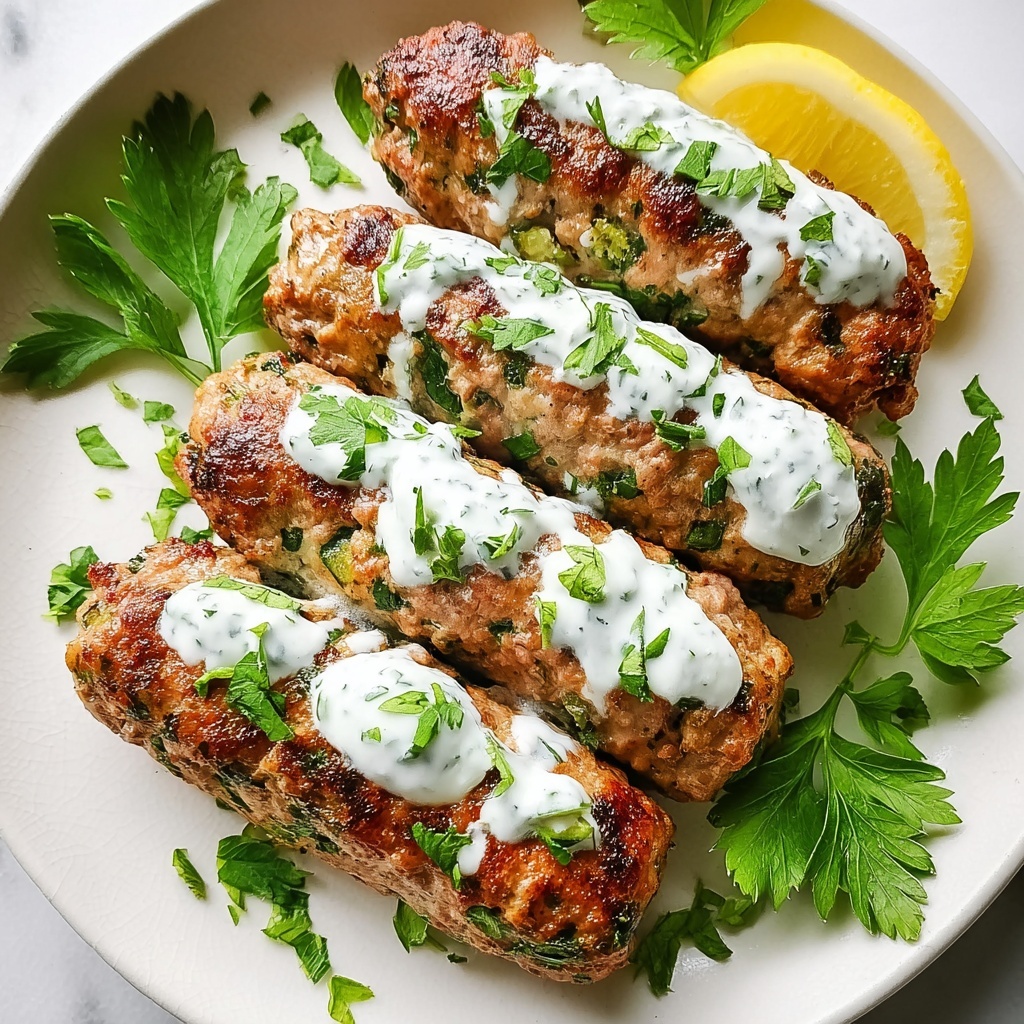 Grilled Chicken Kofta with Garlic Yogurt Sauce Recipe - Recipe Image